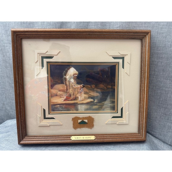 Karren Amaro Studio Other - Karren Amaro Always Be Happy Native American Signed Print 176/500 Framed 1989